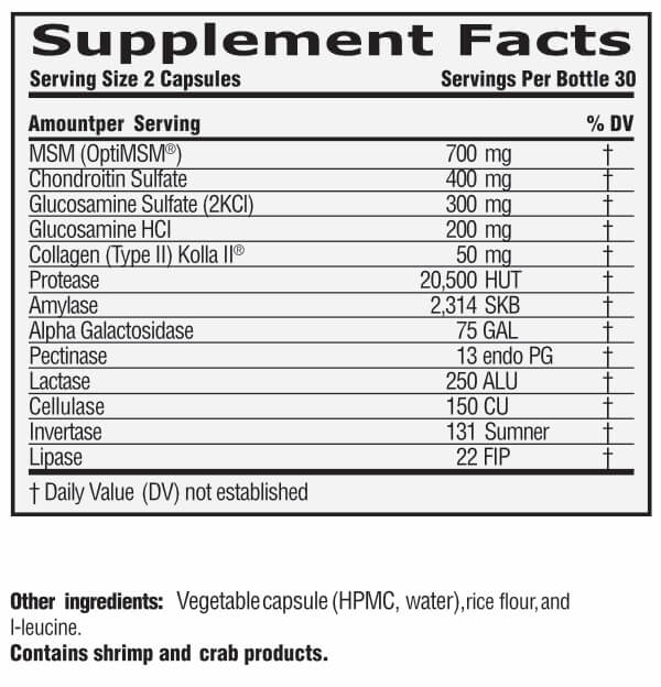 Glucosamine, Chondroitin, MSM with Enzymes